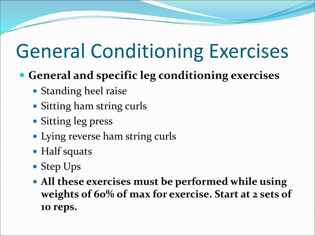General conditioning exercises hotsell